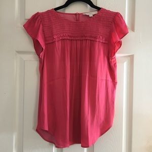 Loft Ruched Blouse with Buttons - Petite